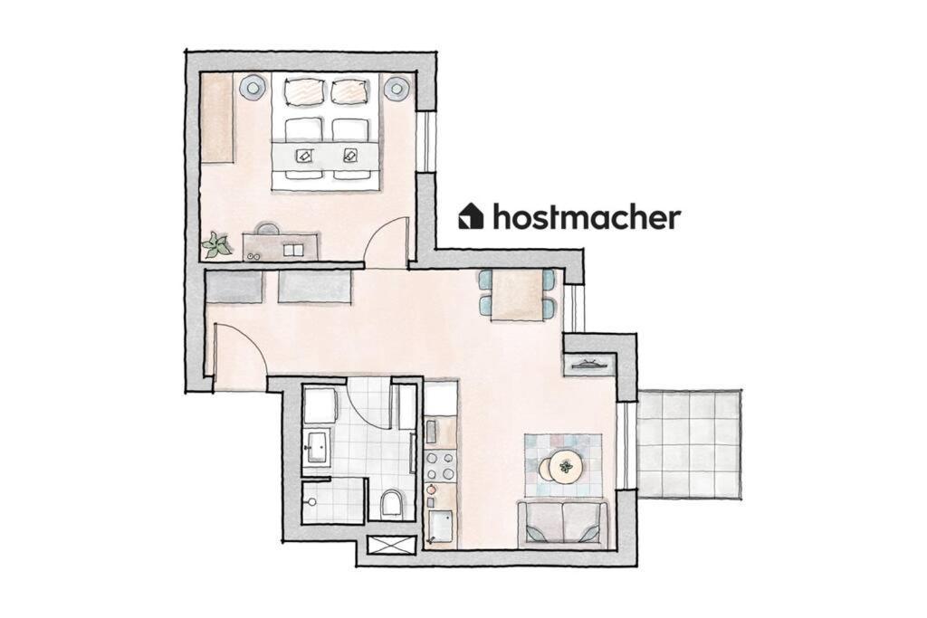 Hm • Sleek 1Br Home With Balcony Wien Exterior foto